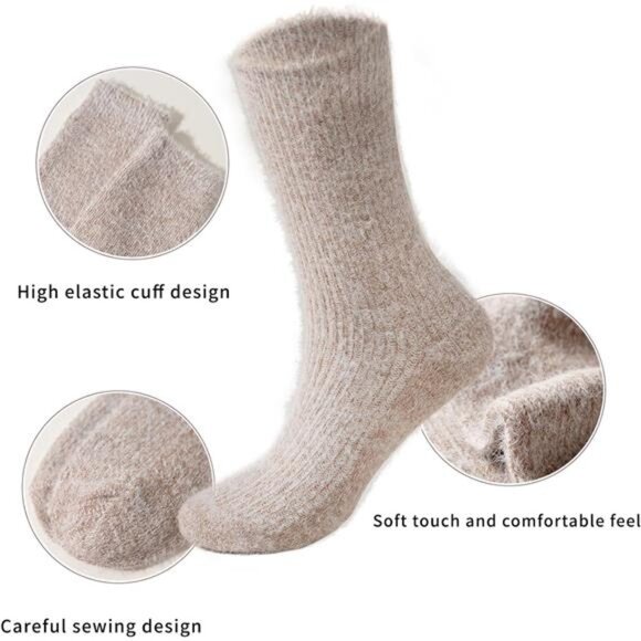 New 5 Pairs Fuzzy Soft Cozy Comfortable Socks for Women, Casual Sleep Comfy Sock - Picture 2 of 6